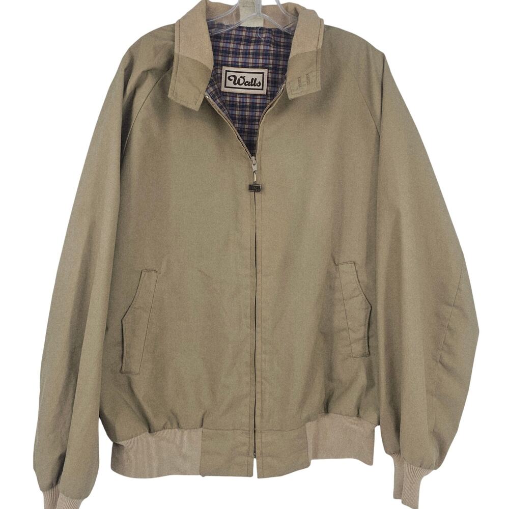 Vintage WALLS Khaki Plaid Lined Cotton workwear Bomber Jacket XXL Heritage 3800